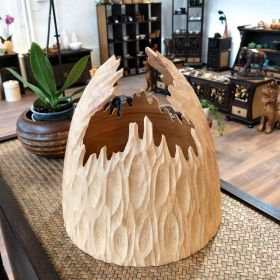 Vase Lampe Sonne aus Mangoholz Design echter Blickfang