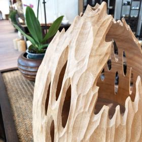 Vase Lampe Sonne aus Mangoholz Design echter Blickfang
