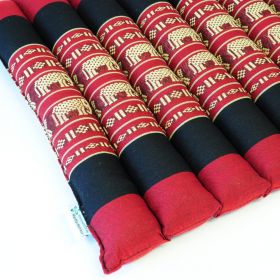 Thai elephant cushion seat cushion 35x35cm red-black with retaining cord