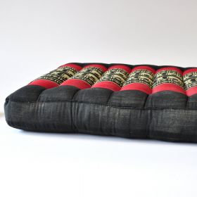 Pillow Thai seat cushion meditation elephants black red 36x36x6cm