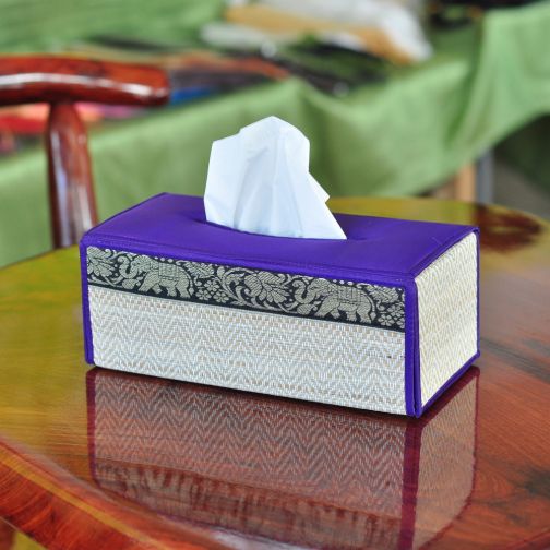 Handkerchief box cover Bast violet