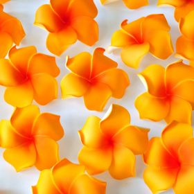 Blüten Kunstblumen Lilawadee Rachawadee Orange 6 Stück