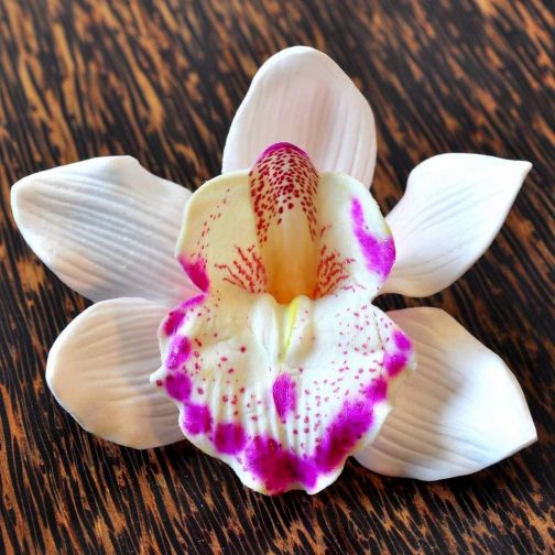 Blüten Kunstblumen Orchidee Weiß Lila