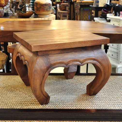 Opium side table solid teak wood 30cm nice brown color