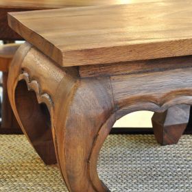Opium table solid teak wood brown 25cm