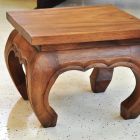Opium table solid teak wood brown 25cm