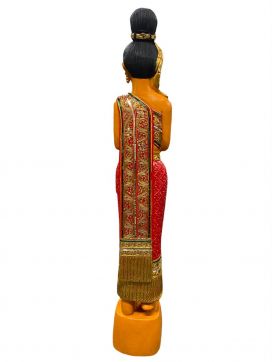 Figur Sawasdee Thailand Holzfigur Thai Deko rot 130cm