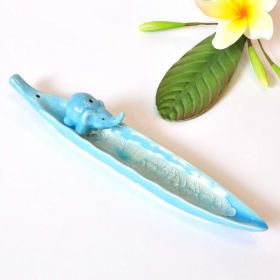 Incense Sticks holder ceramic Elephant blue