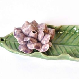 Duftstäbchenhalter Räucherstäbchenhalter Keramik Blüte Violett 15cm