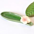 Incense Sticks holder ceramic green with white Flower 13cm