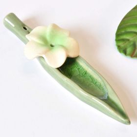 Incense Sticks holder ceramic green white green Flower 13cm