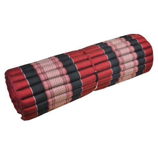 Thai mat yoga mat to roll red black flowers 200x106cm