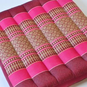 Pillow Thai cushion meditation flowers pink 36x36x6cm
