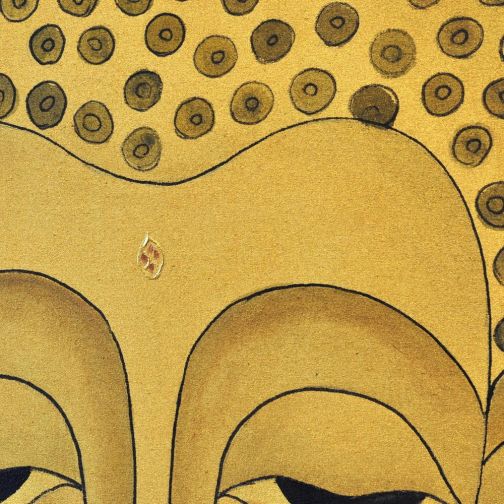 Bild Gemälde Thai Motiv Buddha 80x70x4cm Gold