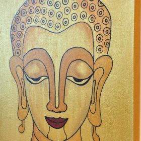 Buddha acryl painting Thai motif 60x50x4cm