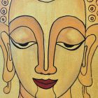 Bild Gemälde Thai Motiv Buddha 60x50x4cm Gold