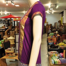 T-Shirt Massagebekleidung Thai Damen Shirt Violett S