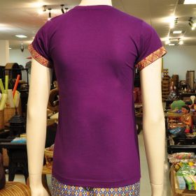 T-shirt massage clothing thai shirt ladies Violet XL