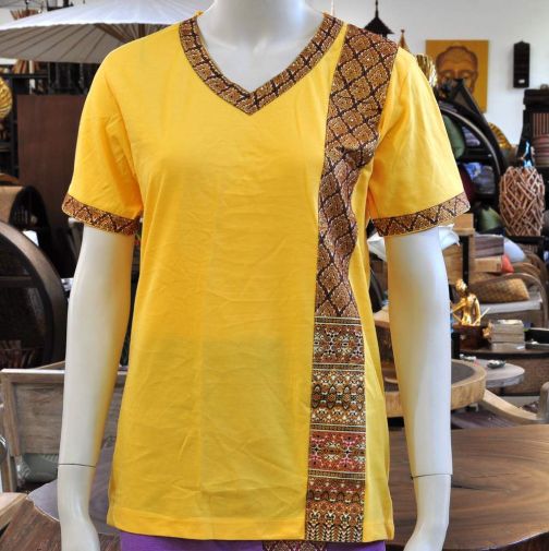 T-Shirt Massagebekleidung Thai Damen Shirt Gelb L