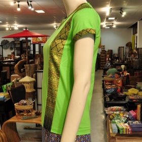 T-shirt massage clothing thai shirt ladies Lime-Green S