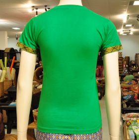 T-shirt massage clothing thai shirt ladies Dark green M