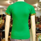 T-shirt massage clothing thai shirt ladies Dark green XL