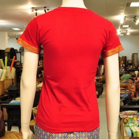 T-shirt massage clothing thai shirt ladies Red S