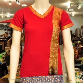 T-Shirt Massagebekleidung Thai Damen Shirt Rot L