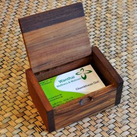 Visitenkarten Box Kistchen Aufsteller Holz
