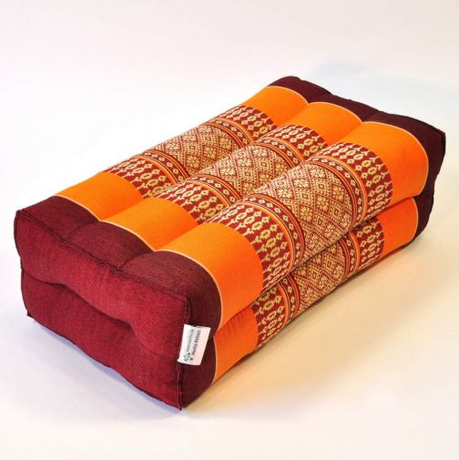 Pillows Thai pillow meditation blossoms short orange ruby