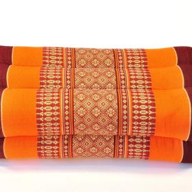 Pillows Thai pillow meditation blossoms short orange ruby