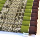 Thai seat cushion mat brown green flowers 35x35cm fastening tapes