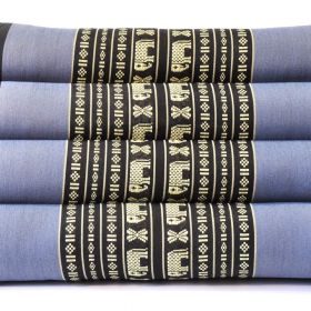 Pillow Thai triangle cushion elephants black blue 50x35x30cm