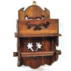 Toilet paper holder with tray solid wood