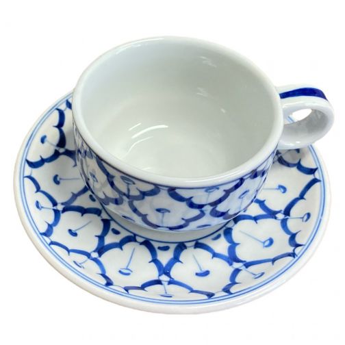 Keramik Kaffeetasse mit Untertasse 14x14x6cm