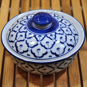 Ceramic Bowl with lid 21x21x12,5cm