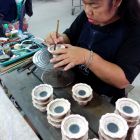 Keramik Schale mit Deckel 21x21x12,5cm