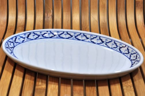 Thailändische Keramik Platte oval 17,5x29,5x3cm