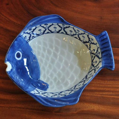 Keramik Platte Fisch 20,5x23x5cm