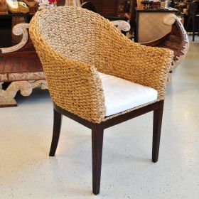 Chair with armrests rattan water hyacinth
