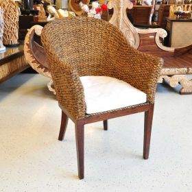Chair with armrests rattan water hyacinth