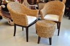 Chair with armrests rattan water hyacinth bright