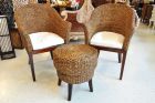 Chair with armrests rattan water hyacinth dark