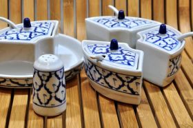 Thai ceramic Sauces Set 19,5x19,5x9cm
