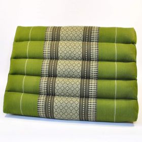 Pillow Thai triangle cushion green blossoms 55x40x35cm