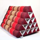 Pillow Thai triangle cushion red blossoms 55x40x35cm