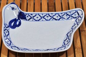 Thailändische Keramik Platte Hähnchen 19,5x26x5cm