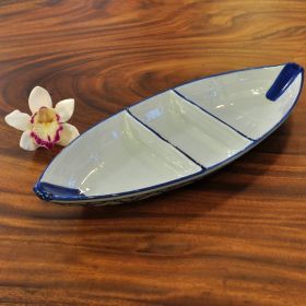 Thailändische Keramik Platte Boot Saußenschale...