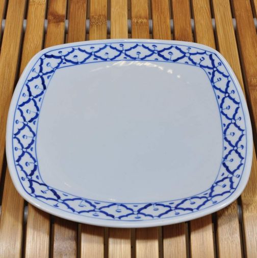 Thailändischer Keramik Teller quadratisch No.2 23,5x23,5x3,2cm
