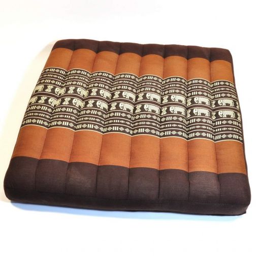 Pillows Thai seat cushion elephants dark brown 50x50cm